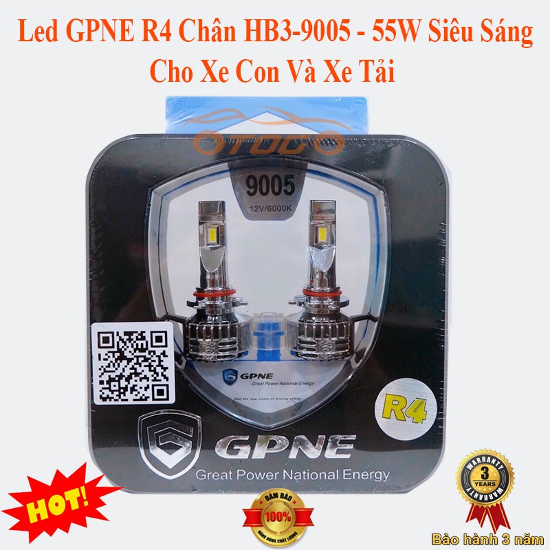 Bộ Đèn Led GPNE R4 Chân HB3-9005 - 55W Có Canbus Chính Hãng , Cho Xe Con 12V Và Xe Tải 24V