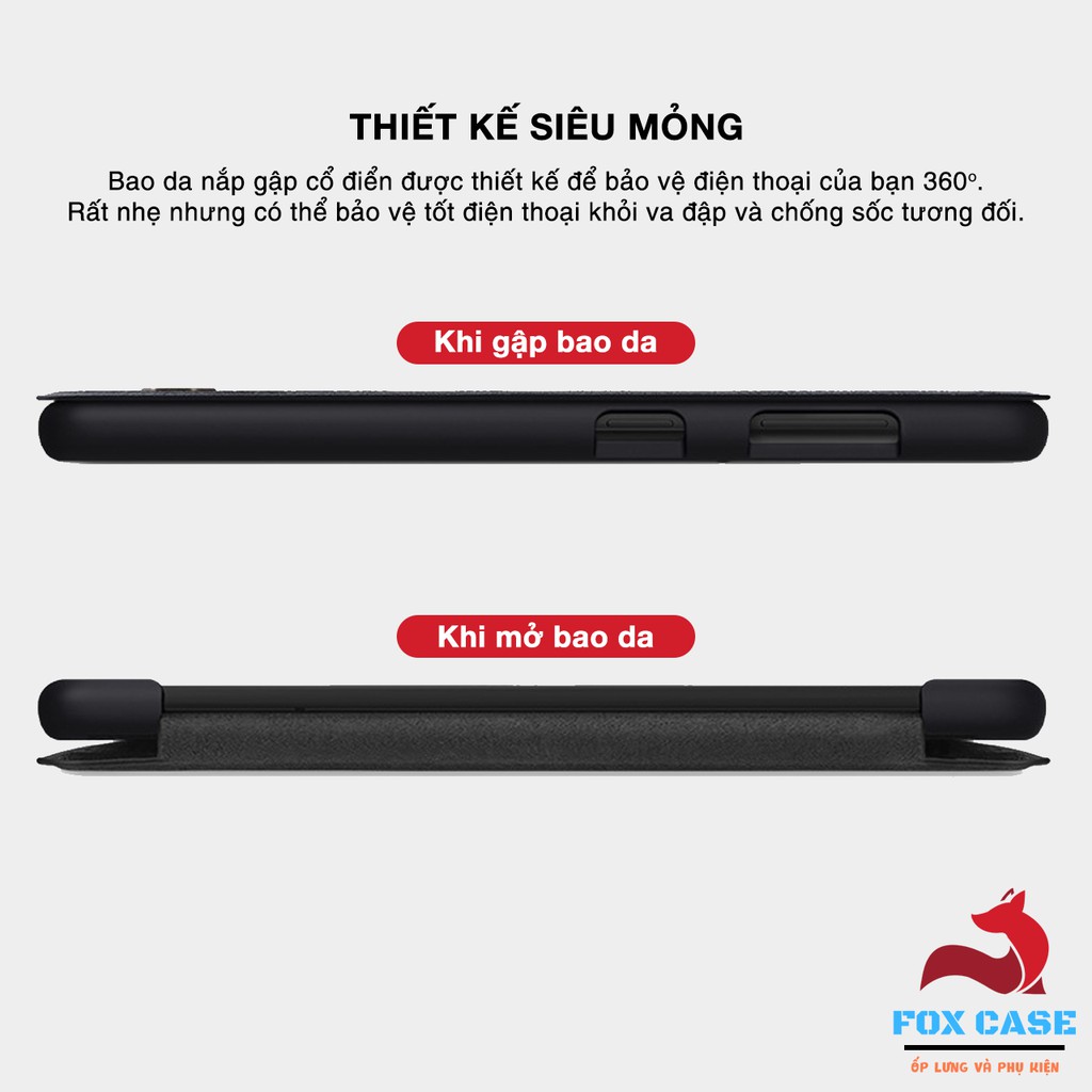 Ốp lưng bao da S21, S21 Plus, S21 Ultra Nillkin Leather Case QIN chính hãng - Fox Case