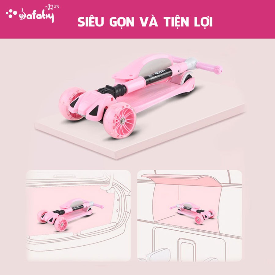 [TOY345] Xe Trượt Cho Bé-Scooter, Xe Scooter Cho Bé Giữ Thăng Bằng Cực Tốt - Bafaby Kids