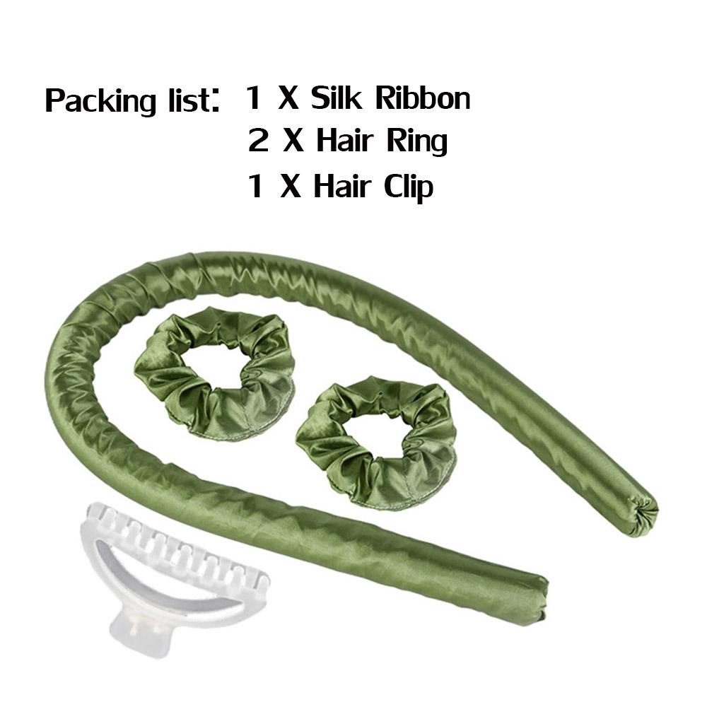 Bộ Phụ Kiện Gồm Băng Đô Và Dây Ruy Băng Lụa Mềm Dùng Để Uốn Tóc Tạo Kiểu Tiện Dụng