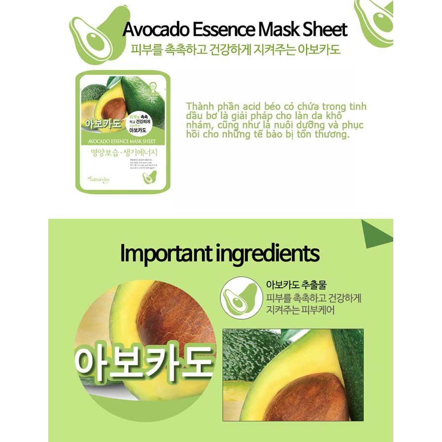 Combo 10 Mặt Nạ Giấy Natureby Essence Mask Sheet