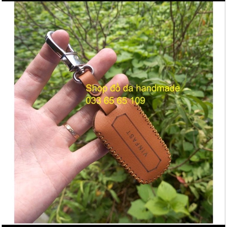 Bao da chìa khóa xe điện vinfast theon,vento bằng da bò,tặng kèm móc