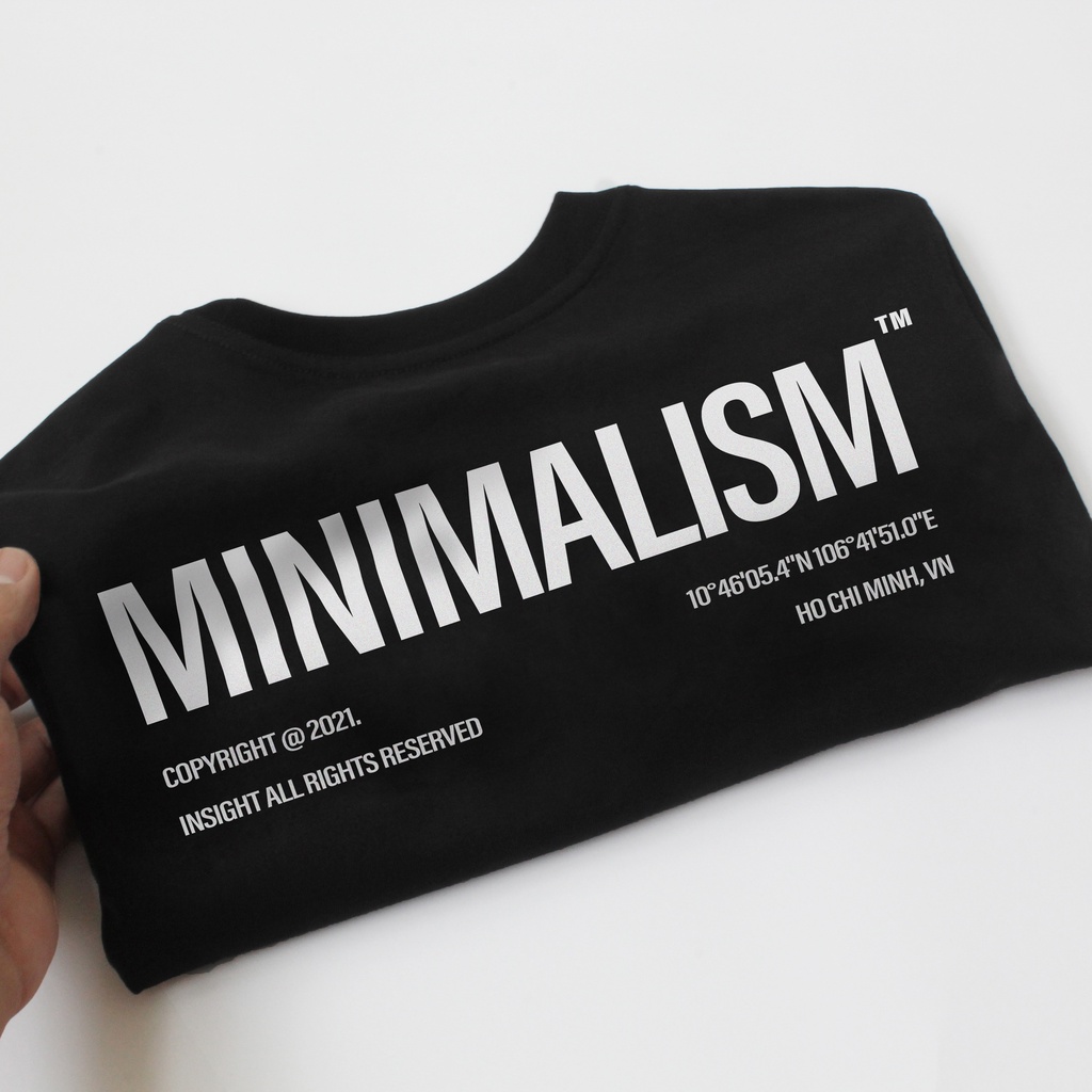 Áo thun tay lỡ MINIMALISM phông Unisex nam nữ Cotton oversize form rộng LUNACY TB030 | BigBuy360 - bigbuy360.vn