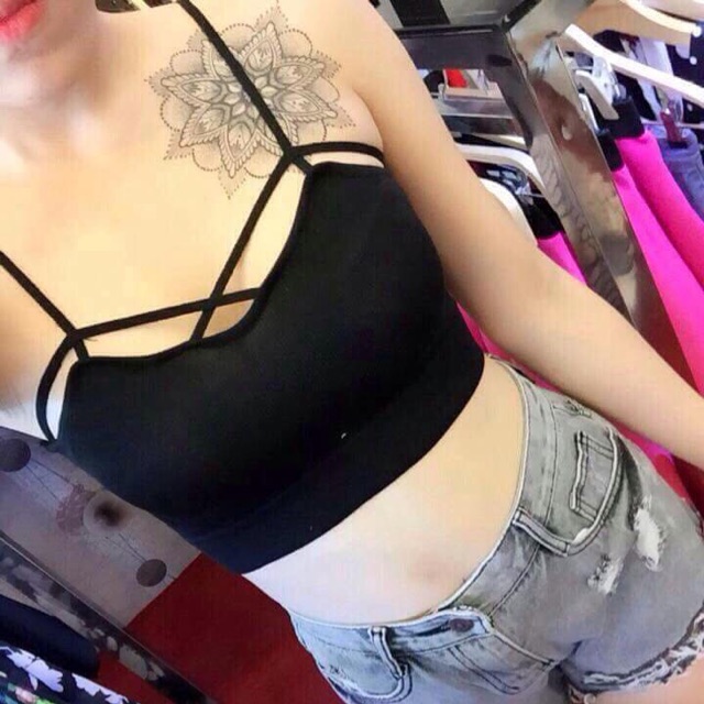 Áo thun nữ Đan dây croptop | BigBuy360 - bigbuy360.vn