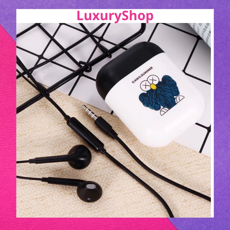 Tai nghe có dây nhét tai có mic dễ thương jack Cắm 3.5mm cho các dòng máy samsung IP6/6s,android-TNCDKUTE