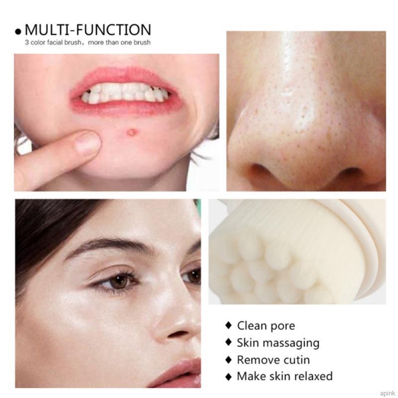Cọ làm sạch da mặt hai đầu nhỏ gọn bằng silicone tiện dụng