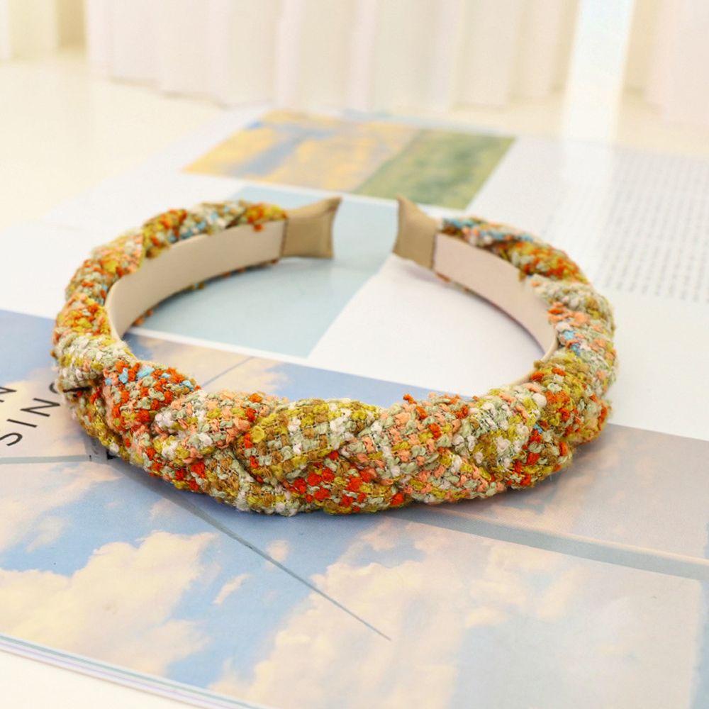 QQMALL Băng Đô Cài Tóc Họa Tiết Caro Phong Cách Retro Sang Trọng Cho Nữ