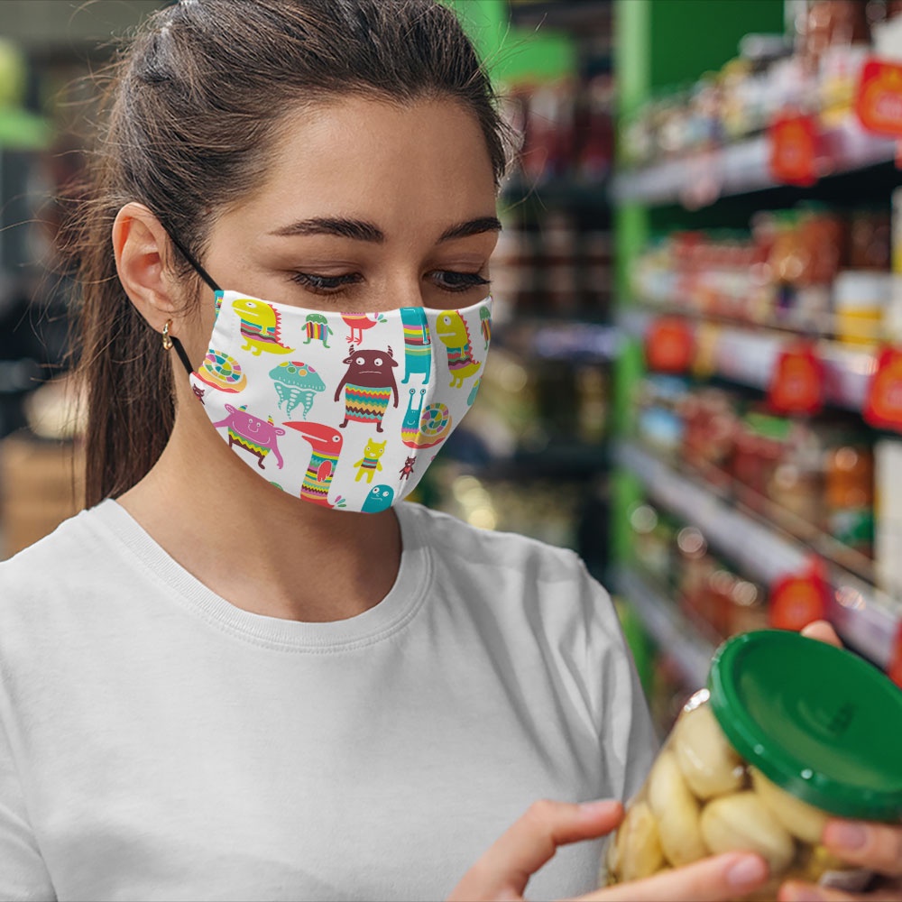 Khẩu trang vui nhộn thú cưng trẻ em hoạt hình đáng yêu dễ thương Hình Đẹp CARTWELL dây đeo mềm chất liệu vải mềm dễ thở