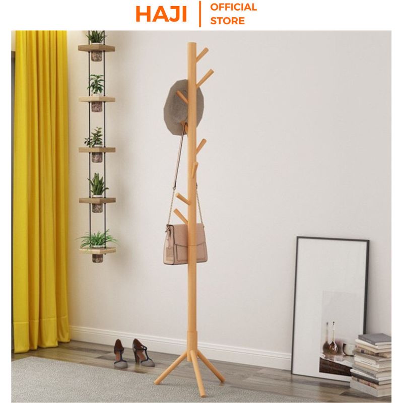 Cây treo quần áo chân gỗ vững chắc chống đổ HAJI A60