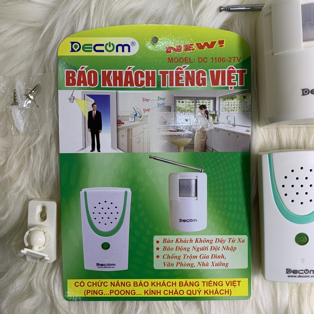 [ XẢ HÀNG CÔNG TY] chuông báo khách tiếng việt decom tầm xa 30m