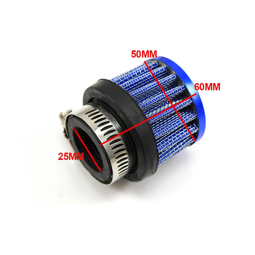 Bộ Lọc Khí Nhỏ Thông Dụng Dòng Chảy Cao Có Thể Giặt Đầu Nấm 25mm Cho Xe Máy