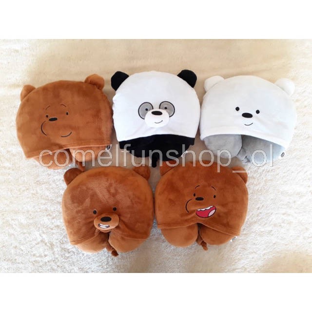 Gối Kê Cổ Có Mũ Trùm Đầu Hình Gấu We Bare Bear Dễ Thương