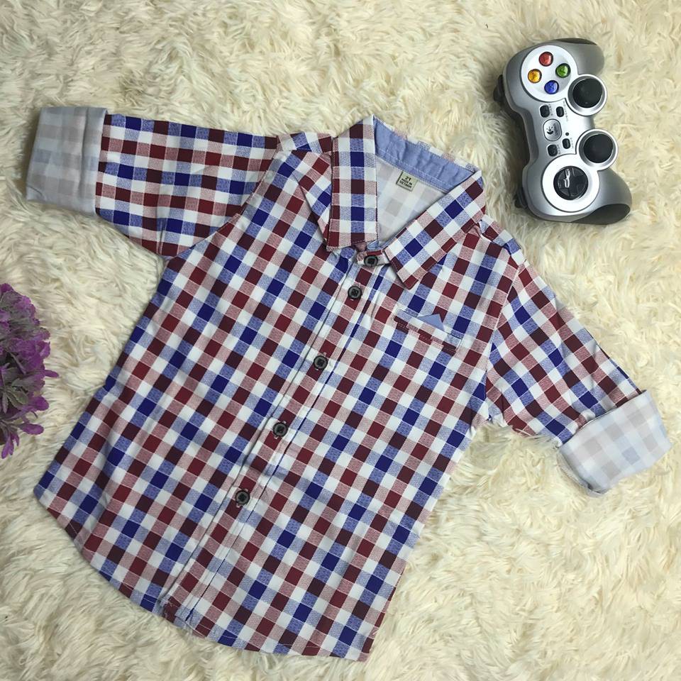 Áo sơ mi bé trai từ 10 đến 26kg có 2 màu