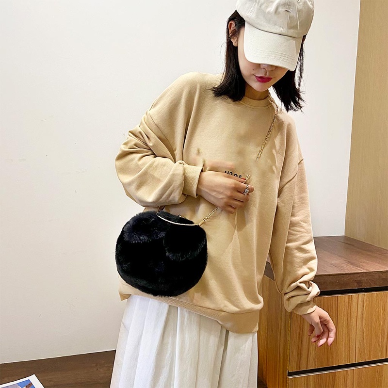 Túi Đeo Chéo Lông Xù Hình Thỏ Con Đáng Yêu Thời Trang Cho Nữ