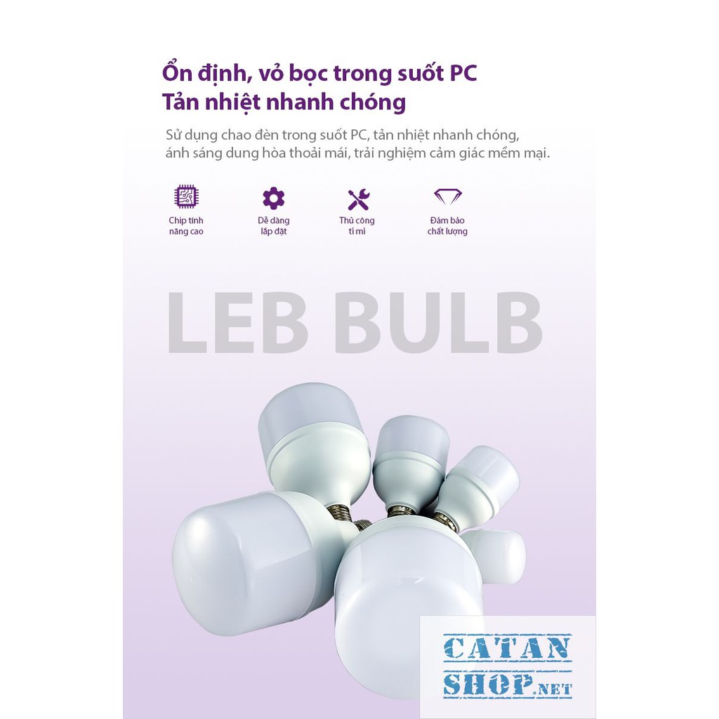 Bóng đèn Led hình trụ búp tiết kiệm điện,đuôi vít xoắn ốc E27 công suất 5W-10W-15W-20W-30W-40W-50W, ánh sáng trắng S-DBT