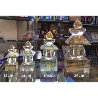 [CAO 25CM CỠ ĐẠI] Tháp xá lợi pha lê trắng thờ Phật