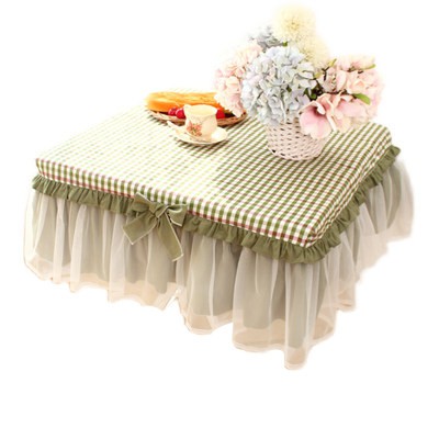 Kẻ sọc màu xanh lá cây mù tạt vải Vải Dệt Đơn nguyên chất Khăn Trải Bàn vuông vải bàn ăn Khăn trải bàn tủ đầu giường che