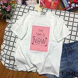 Áo thun nam nữ tay lỡ unisex oversize form rộng basic tee hình chữ now