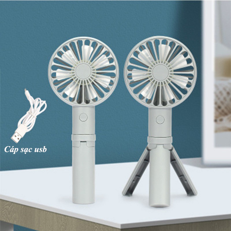 Quạt Mini Cần Tay Có Chân Đứng 3 Tốc Độ Gió Sạc Tích Điện Nhiều Lần | BigBuy360 - bigbuy360.vn