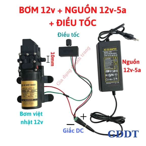 Máy bơm phun sương 12v mini, Máy bơm tăng áp mini 12v DC (LOẠI TỐT)