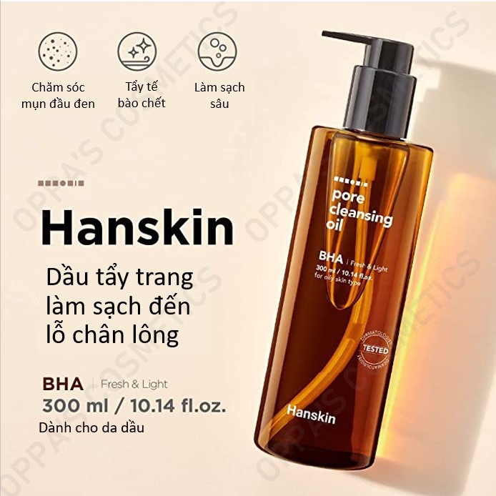 Dầu tẩy trang HANSKIN CLEANSING OIL & BLACKHEAD BHA