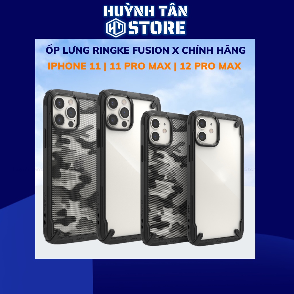 Ốp lưng iphone 12 pro max ip 11 RINGKE chính hãng trong suốt chống sốc FUSION X chống ố vàng phụ kiện huỳnh tân store
