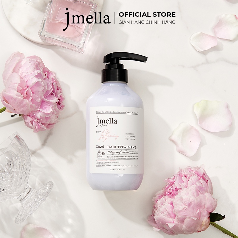 Dầu Xả Jmella In France Phục Hồi và Dưỡng Ẩm Hương No. 1 Blooming Peony Hair Treatment Cam Quýt Mẫu Đơn Sang Trọng 500ml