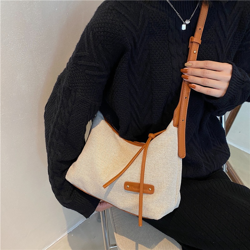 Túi đeo vai IELGY từ vải canvas thiết kế đơn giản thời trang dành cho nữ