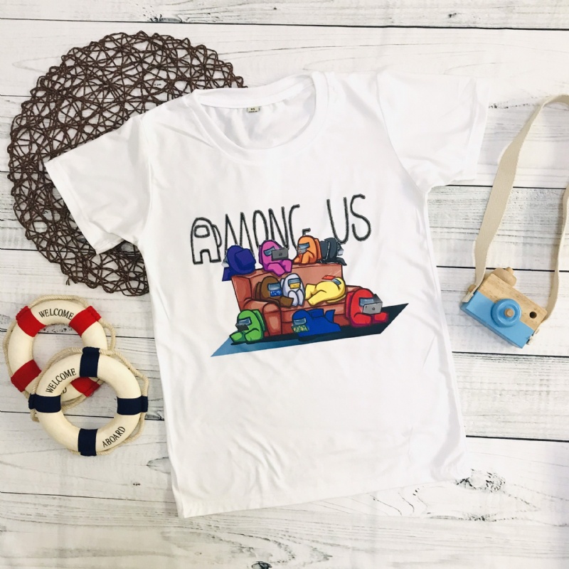 ÁO THUN UNISEX AMONG US TRẮNG TAY NGẮN TAY LỠ NAM VÀ NỮ AOMI IN HÌNH SIÊU HOT AOMIVN