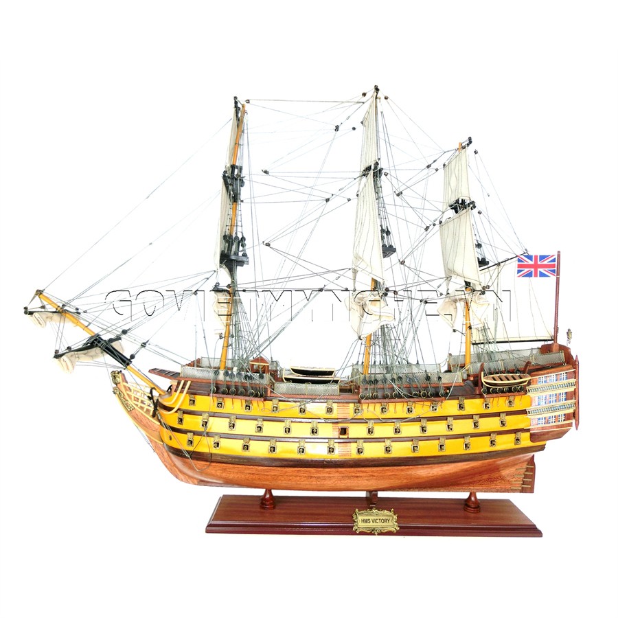 Mô Hình Thuyền Gỗ Chiến Cổ HMS Victory (Thân 80cm - Gỗ Sơn)