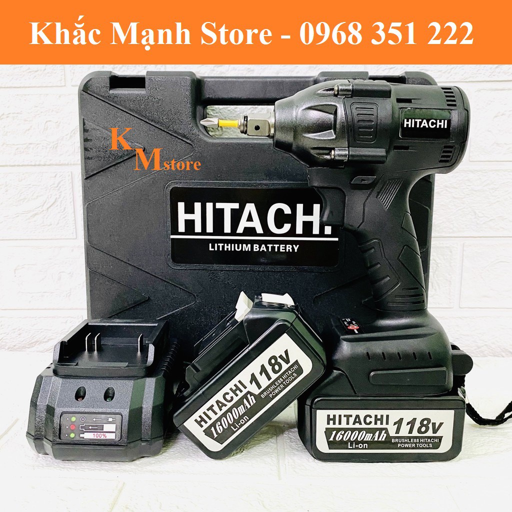 Máy Siết Bulong HITACHI 118V THƯỜNG - Tặng Bộ Đầu Chuyển Đa Năng, Loại Không Chổi than