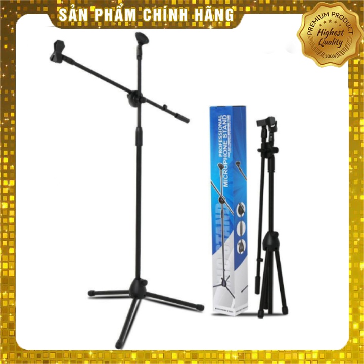 Chân đế Micro đứng Boom Mic Stand kẹp được 2 micro dùng cho sân khấu / phòng thu / ca hát