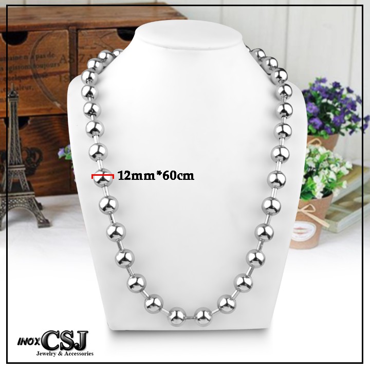 [CSJ] Dây Chuyền Bi Cao Cấp 10mm nam & nữ 8mm 12mm- Ball Chain