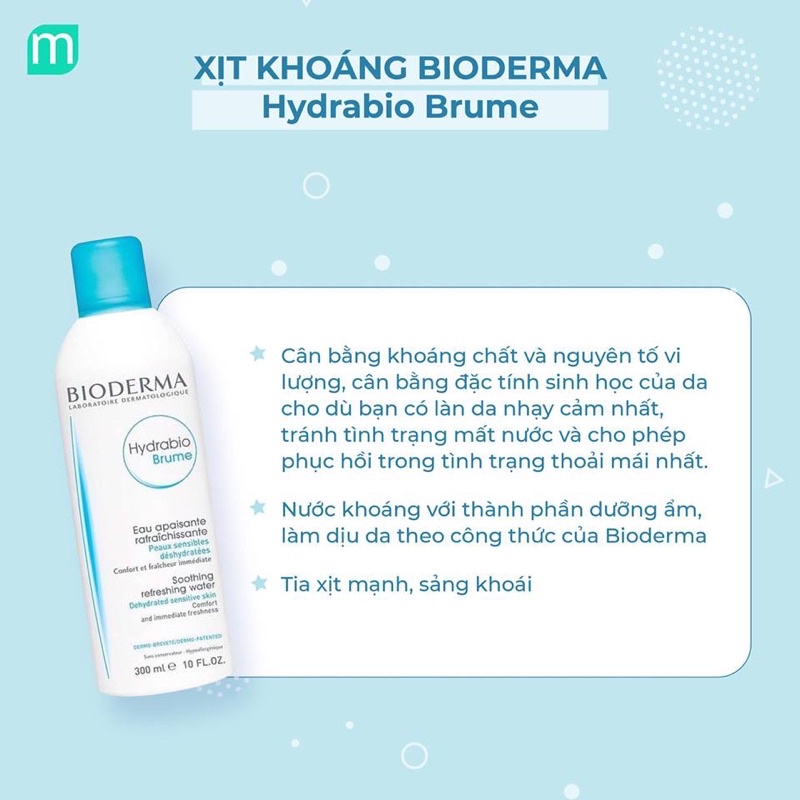 Xịt khoáng Bioderma 300ml dành cho da nhạy cảm Pháp