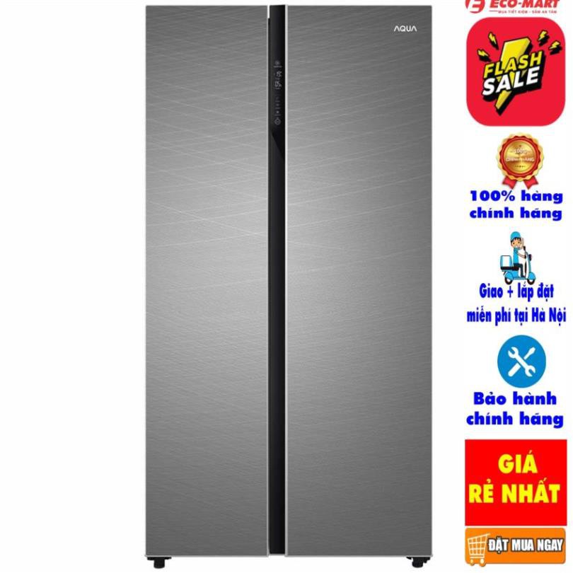 AQR-IG696FS(GD) Tủ lạnh Aqua 6 cửa màu xám 553/515 lít AQR-IG696FS(GD)  Miễn phí giao+Lắp đặt tại Hà Nội-