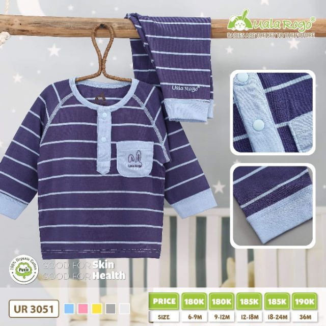 UR3051 Bộ PETIT kẻ cổ trụ Ualarogo cho bé