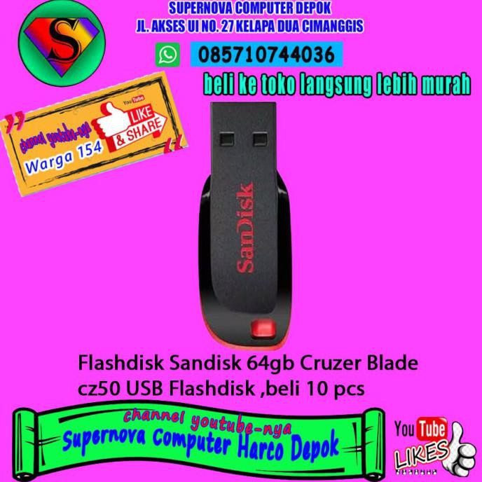 10 Linh Kiện Điện Tử Sandisk 64gb Flashdisk Cruzer Blade Cz50 Usb Flashdisk, Mua Mua Mua 10 Cái