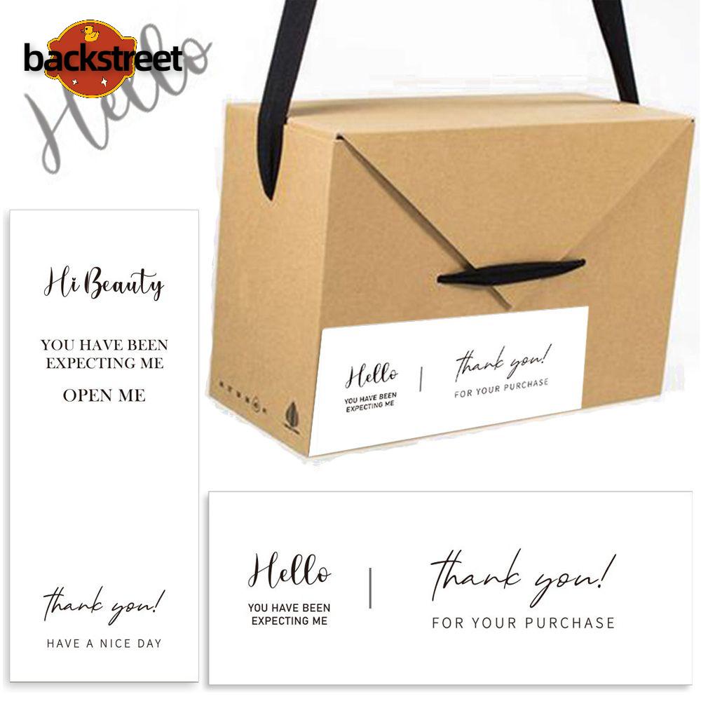 BACKSTREET 50PCS Personalized Thank You Sealing Labels Online Retails For Your Purchase Greeting Stickers Wedding Party Package Decoration Small Business Commodity Packaging Hi Beauty