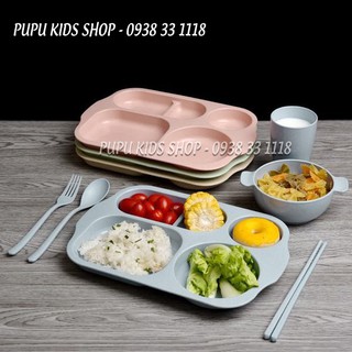 SET KHAY ĂN DẶM LÚA MẠCH KÈM CỐC BÁT ĐŨA THÌA ĐĨA