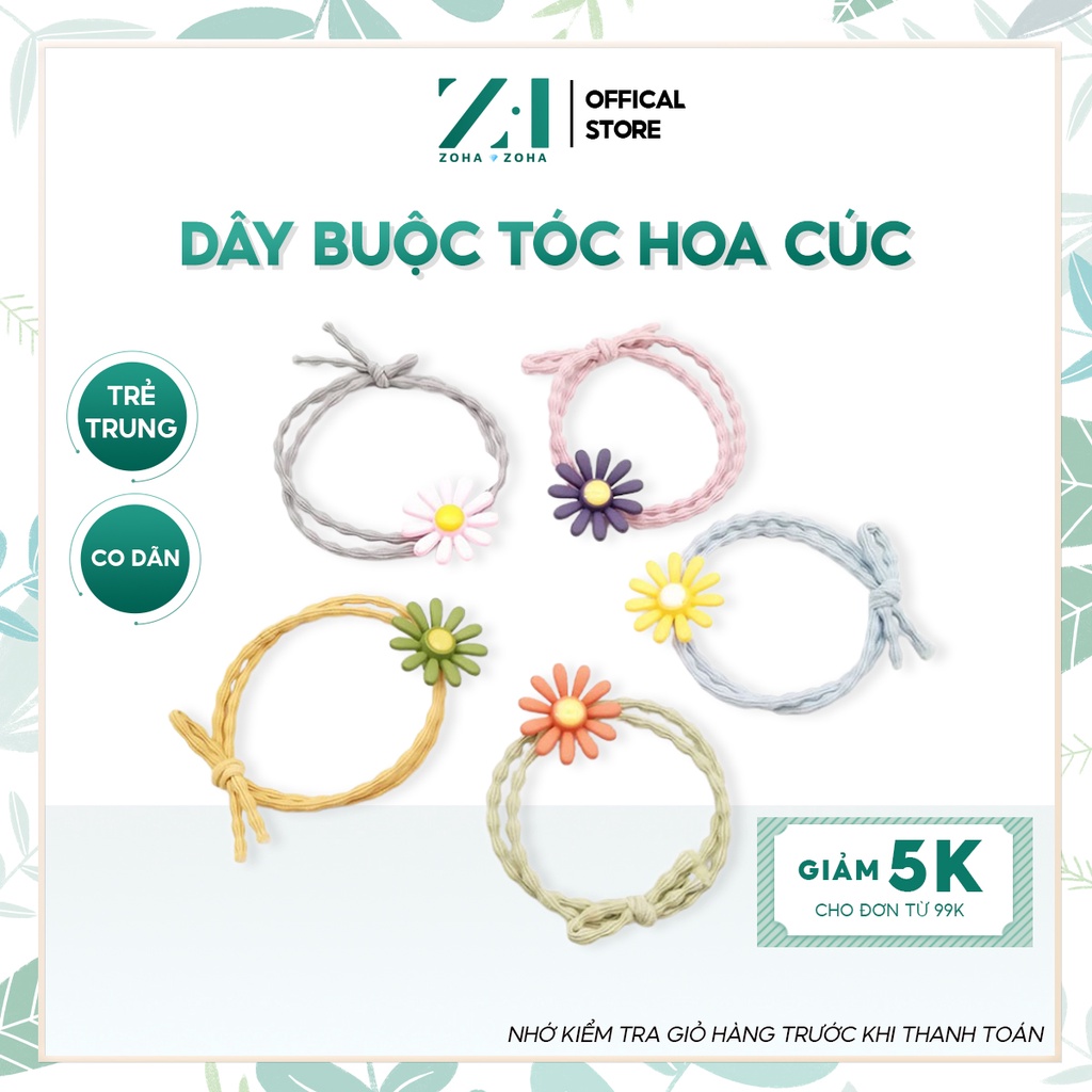 Dây cột tóc hoa cúc nhiêu màu dây thun buộc tóc nữ Hàn Quốc đẹp dễ thương ZH-DCT02