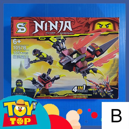 [Một hộp] Đồ chơi lắp ráp Ninjago : Xếp hình Ninja Dragon Master Wu, Kai, Jay , Cole minifigures xếp hình SY1057