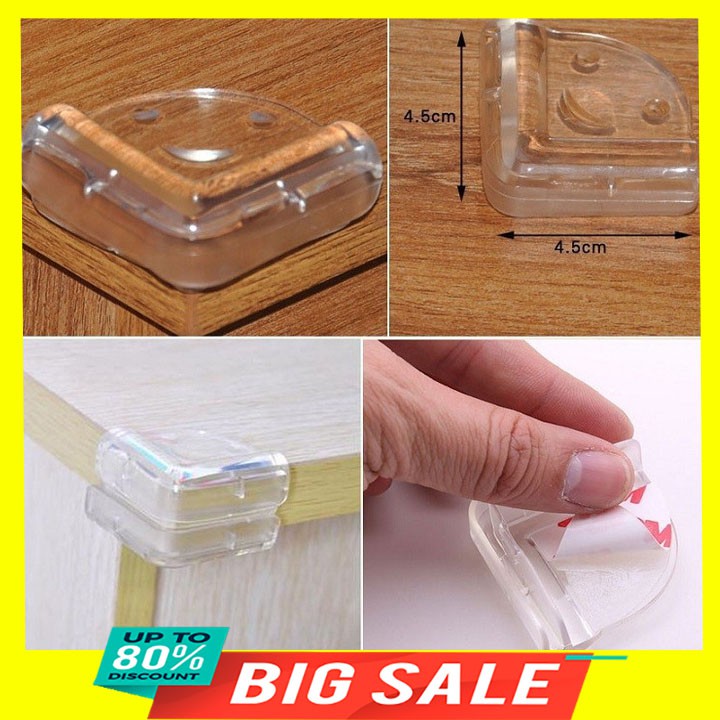 Miếng bịt góc bàn bằng silicon góc vuông đảm an toàn cho trẻ