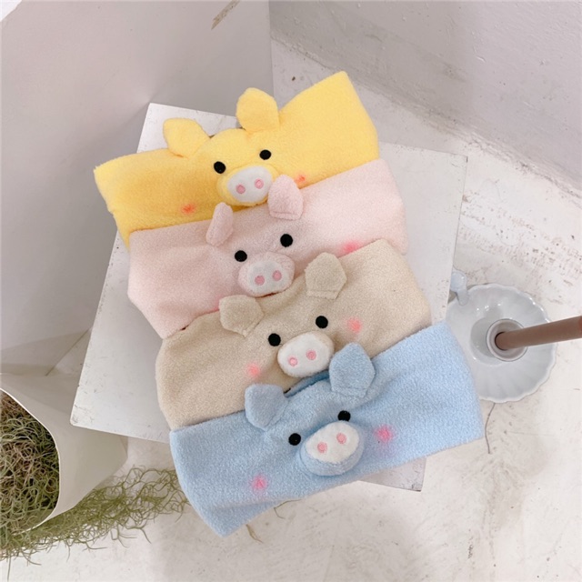 Băng đô rửa mặt cute nữ hình heo dễ thương cài tóc giúp tóc gọn gàng rửa mặt, tẩy trang, trang điểm...