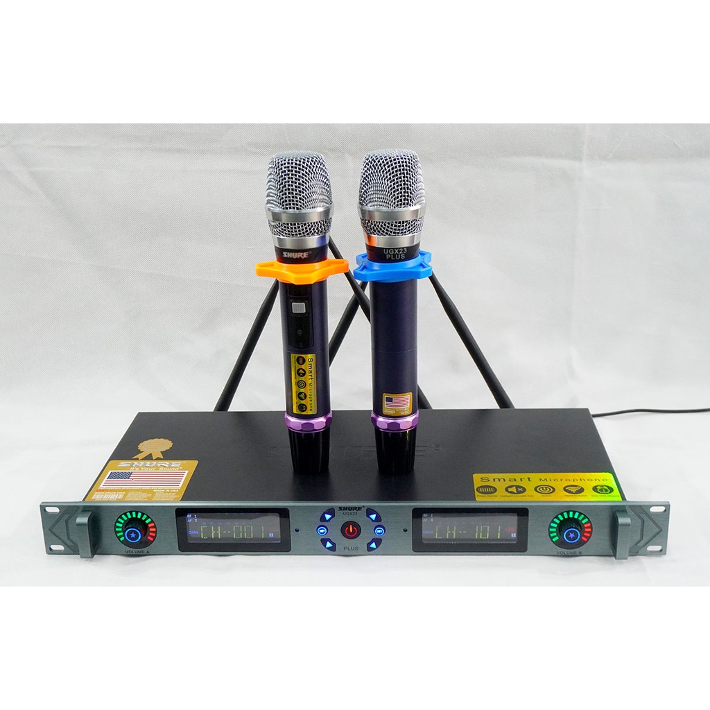 Micro không dây Shure UGX23 Plus | JBL VM888  Cao cấp, Micro Karaoke Chuyên Nghiệp, Mic Hát Gia Đình, Lọc Tiếng Cực Hay
