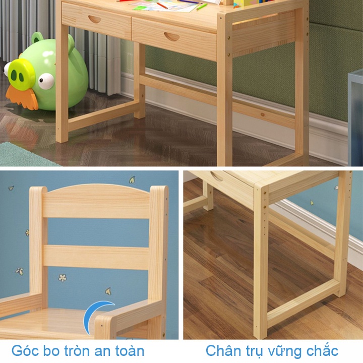 Bàn học, bàn học sinh kèm giá sách tặng kèm ghế