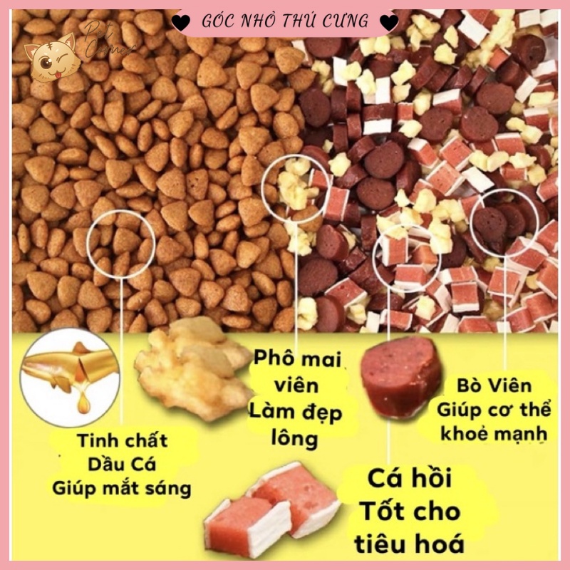 Hạt Captain cho chó - Hạt thức ăn cho cún cưng mix thịt bò, cá hồi và phomai