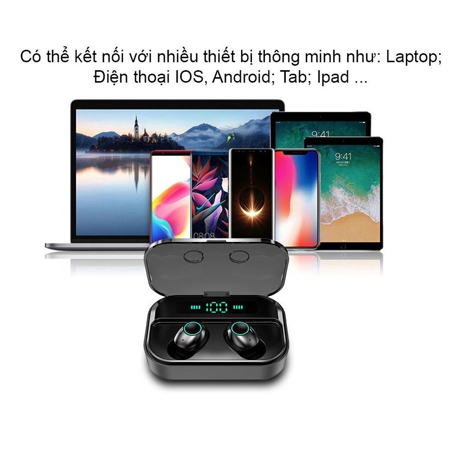 Tai nghe Bluetooth 5.0 Serial M7 - Cảm ứng chạm, Dock sạc LED