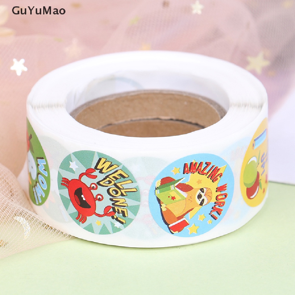 Cuộn 500 Miếng Dán Khen Thưởng Hình Động Vật Dễ Thương Cho Bé