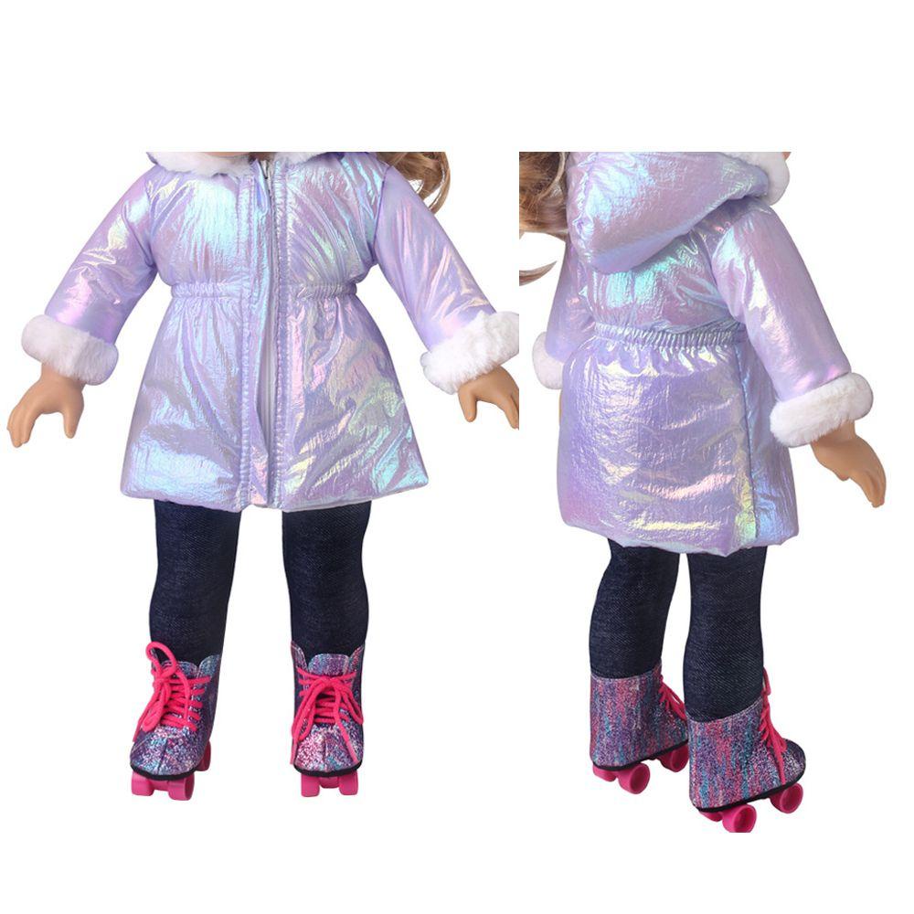 Layor1 Áo Khoác Phao Cổ Lông Sáng Bóng Phong Cách Mỹ Thời Trang Mùa Đông