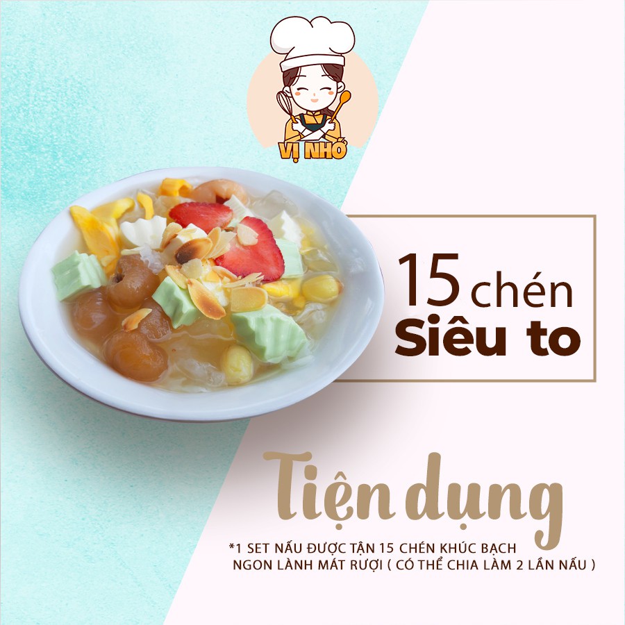 Set Chè Khúc Bạch Tự Nấu ( 20 -22 Chén) Tặng Kèm Công Thức - VỊ NHỚ